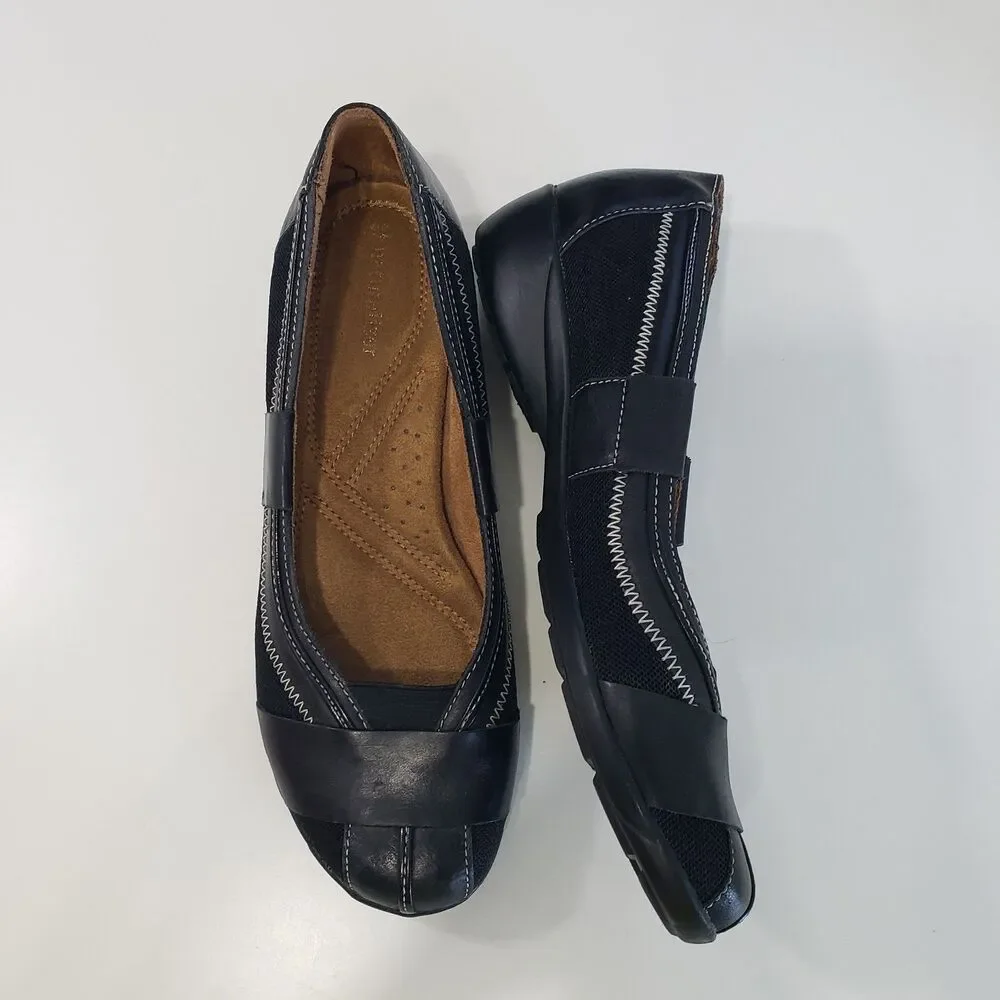 Naturalizer Women's Black Leather Flats, Size 8 M